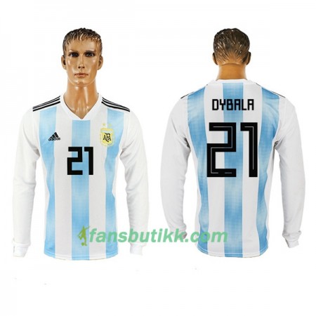 Fotball-VM 2018 Argentina drakt Dybala 21 Hjemmetrøye Langermet